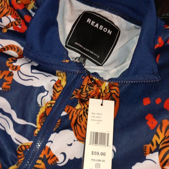 Reason. Light zip up jacket. Sz.XL mens.. navy/red/orange - Picture 5 of 7